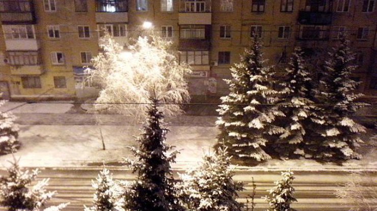 В Краматорске выпал первый снег. Фото "Новости Краматорска"