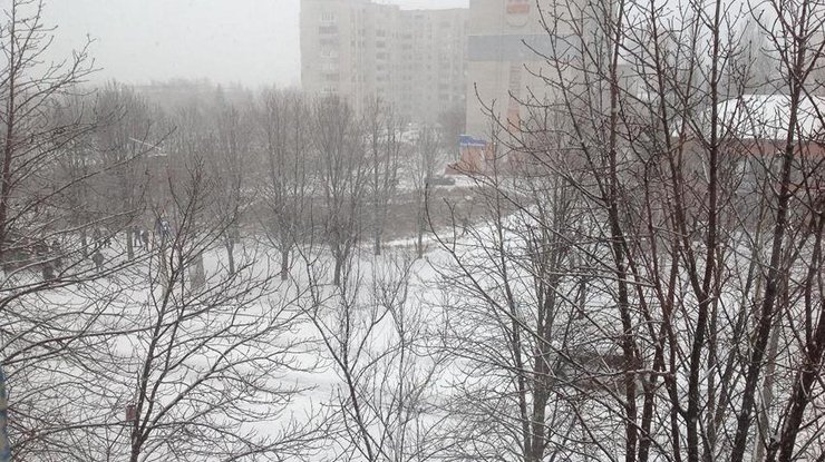 В Киеве выпал снег. Фото Руслана Смещука