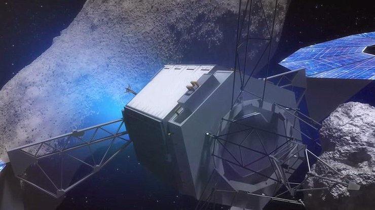 Орбитальная станция из астероида на орбите Луны