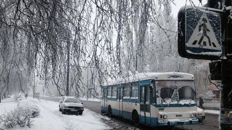 Снежная погода на Западной Украине