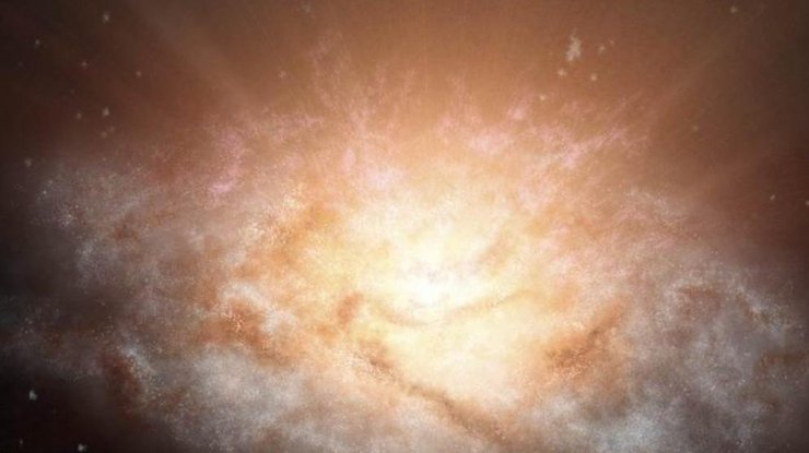 Самая яркая галактика в представлении художника NASA  