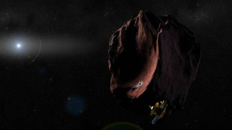 Объект MU69 имеет размер порядка 30-45 километров в диаметре. Рисунок NASA