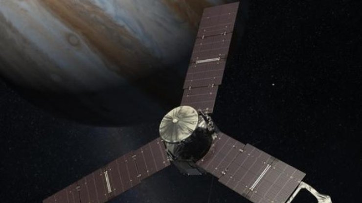 Юнона на орбите Юпитера. Фото NASA