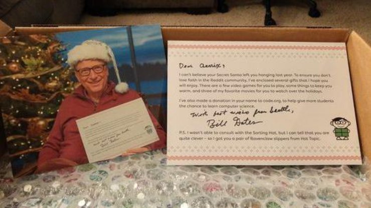 Билл Гейтс сделал рождественский подарок случайному пользователю Reddit