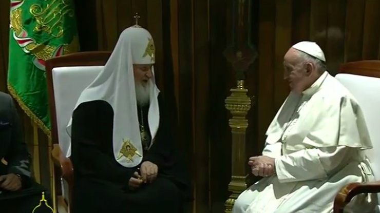 Папа Римский и Кирилл общались 2 часа. Фото Твиттер/@CatholicNewsSvc