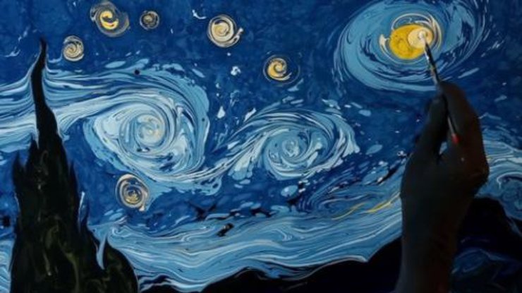 Художник из Турции копирует картины Ван Гога на воде