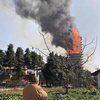 В Китае пожар уничтожил 70-метровый древний храм (видео)