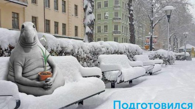 Снегопад в Киеве вдохновил пользователей на фотожабы. Фото: соцсети