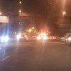 Жуткая авария в Киеве: автомобиль сбил столб и взорвался (фото, видео) 