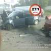Возле киевского Гидропарка три машины столкнулись "лоб в лоб" (фото)
