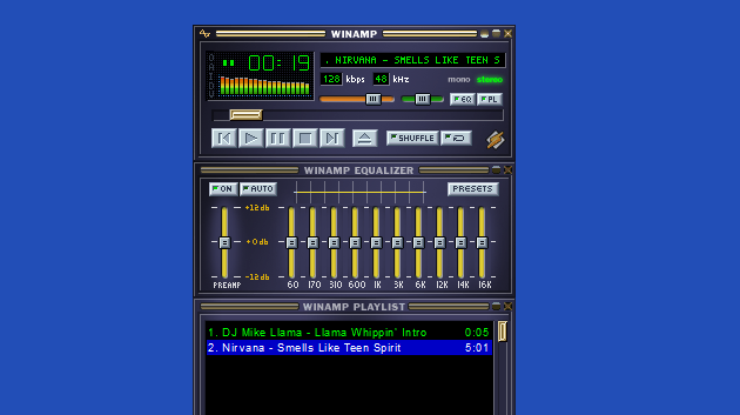 Классический Winamp вышел в 2003 году. Скрин с jordaneldredge.com