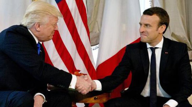 Встреча Дональда Трампа и Эммануэля Макрона в Париже