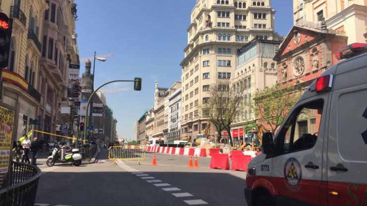 В центре Мадрида перекрыли несколько улиц из-за утечки газа