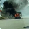 В центре Киева посреди дороги вспыхнула "Газель" (видео)