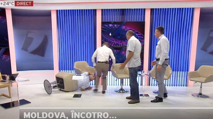 Драка в эфире молдавского телевидения