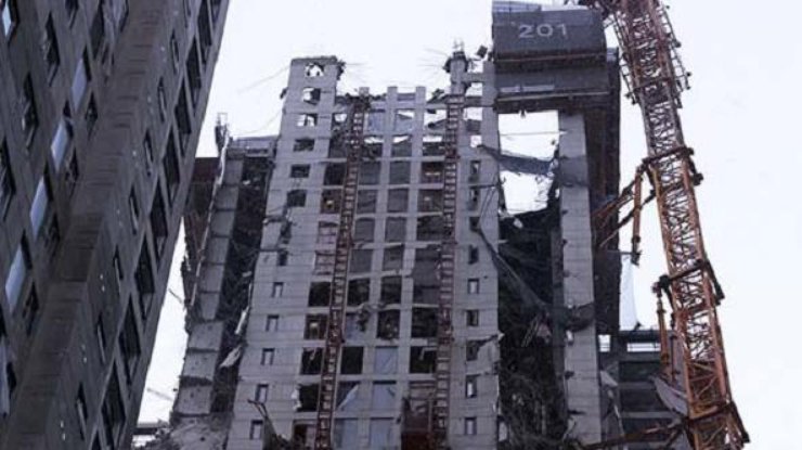 Обрушение небоскреба в Южной Корее/ фото: KBS Radio