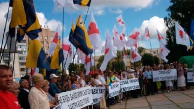Представители оппозиции в Житомире провели праздничный митинг