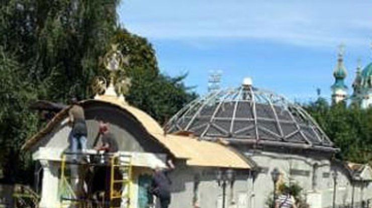 УПЦ МП продолжает достраивать свой храм возле Десятинной церкви