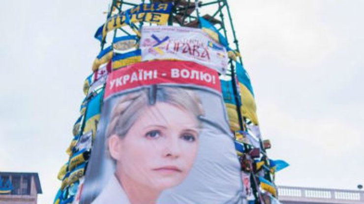 В интернете собирают подписи за демонтаж портрета Тимошенко с елки на Майдане