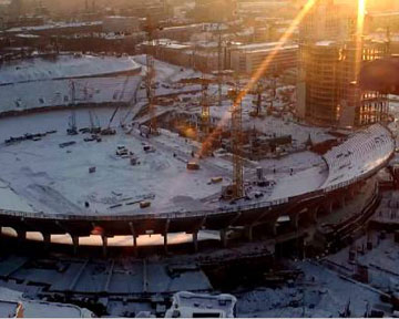 Реконструкция "Олимпийского" отстает из-за морозов