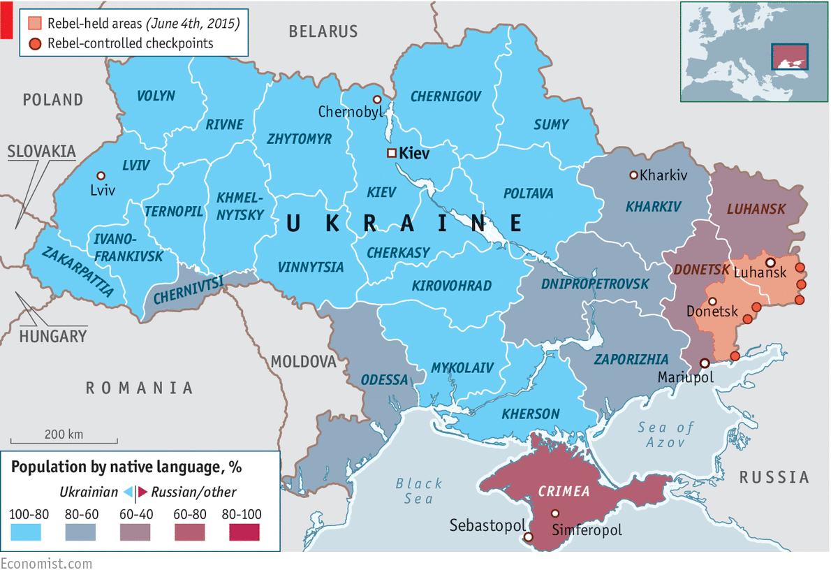 The Economist констатирует культурные различия между областями Украины