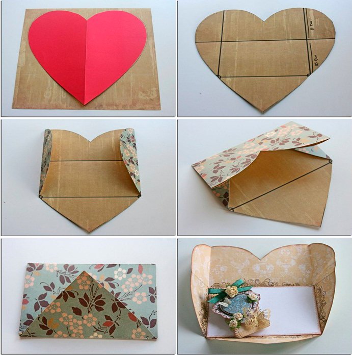 Оригами из бумаги ❤️ ВАЛЕНТИНКА КОРОБОЧКА С ЗАПИСКОЙ