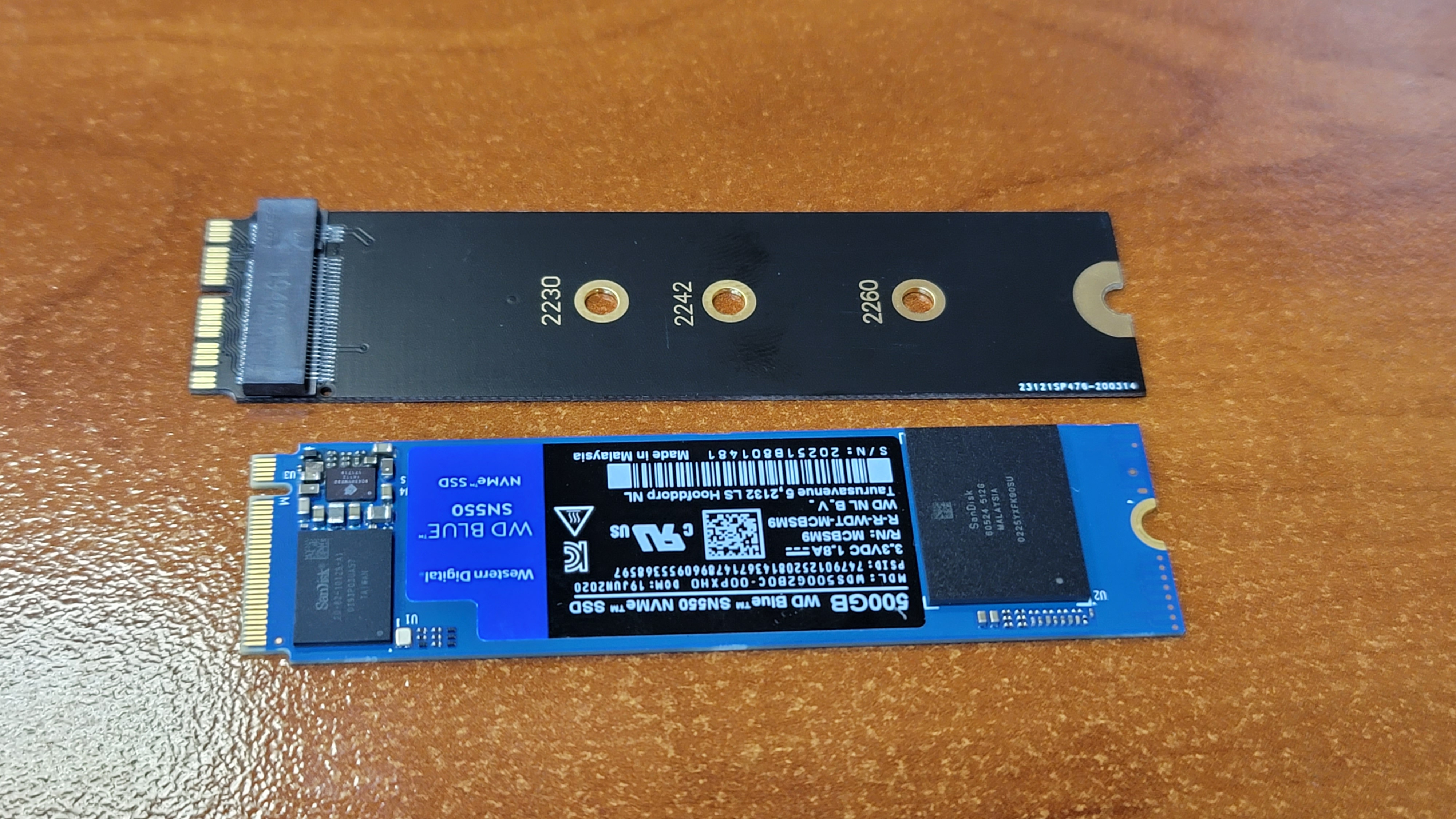 WD Blue SN550 и переходник для MacBook Air