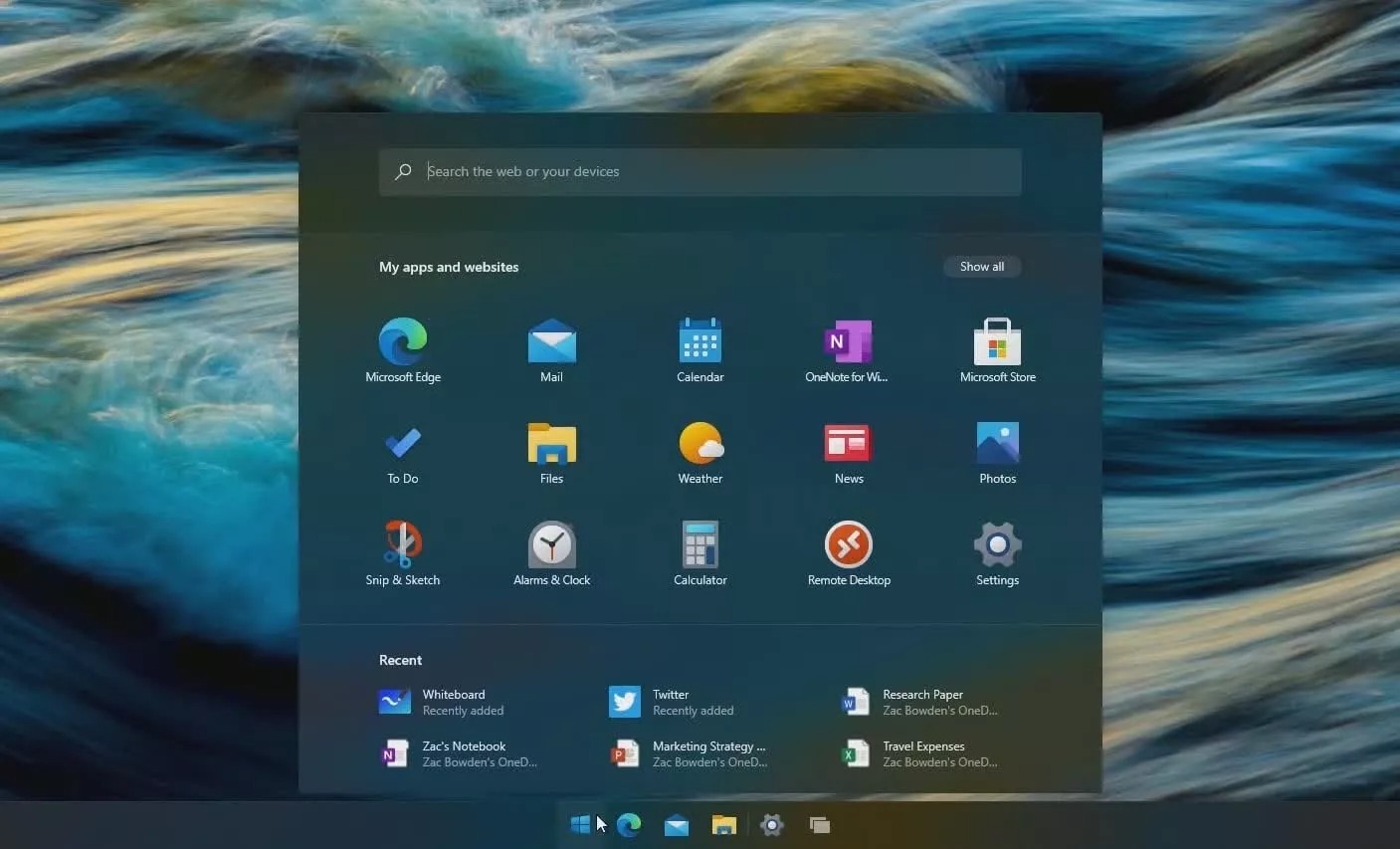 Windows 10 меню "Пуск"