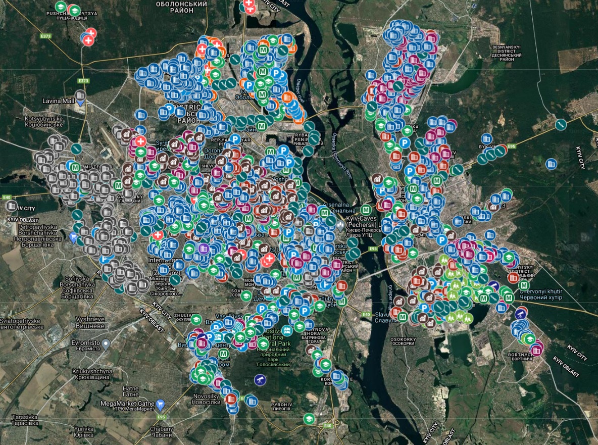 Опубликована карта бомбоубежищ в Киеве