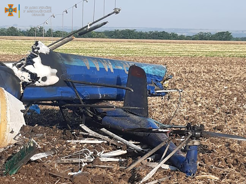 Под Николаевом упал вертолет: экипаж погиб