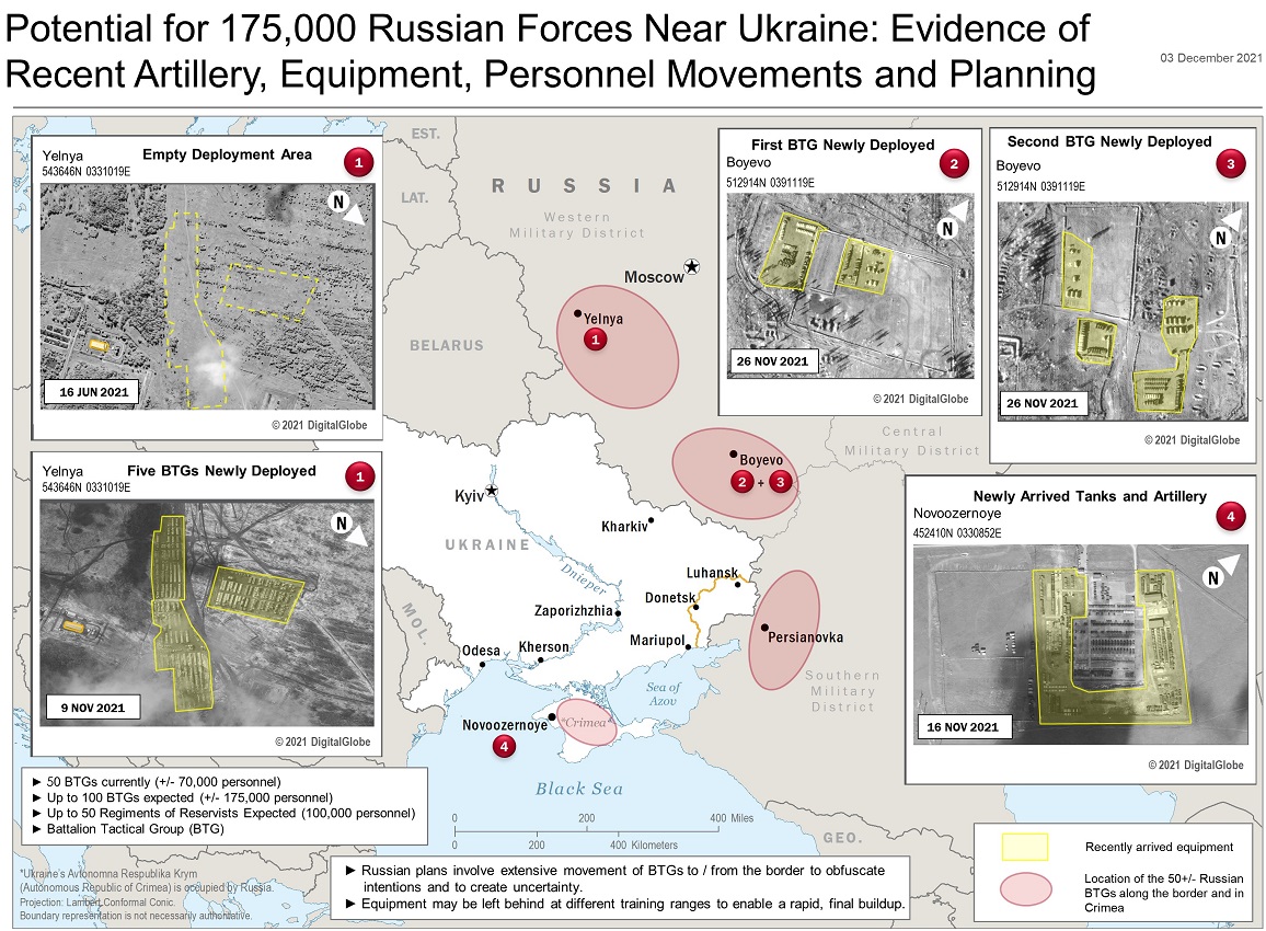 США ожидают вторжения в Украину 175 тыс. российских военных после Нового года - СМИ