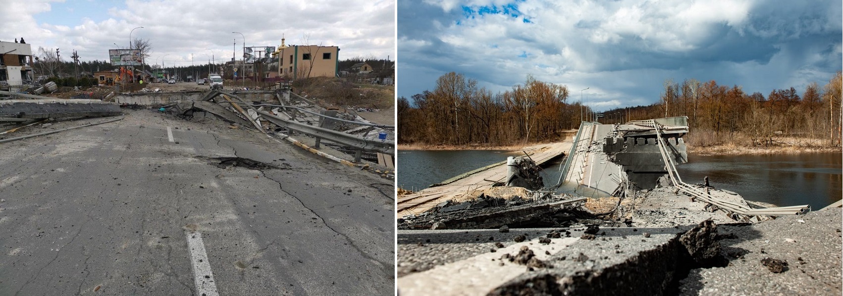 На Київщині після російської навали зруйновано п’ять мостів (фото)