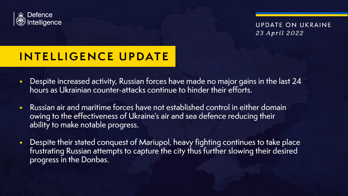 Британська розвідка не бачить значних успіхів росіян на наступі на Донбас і півдні