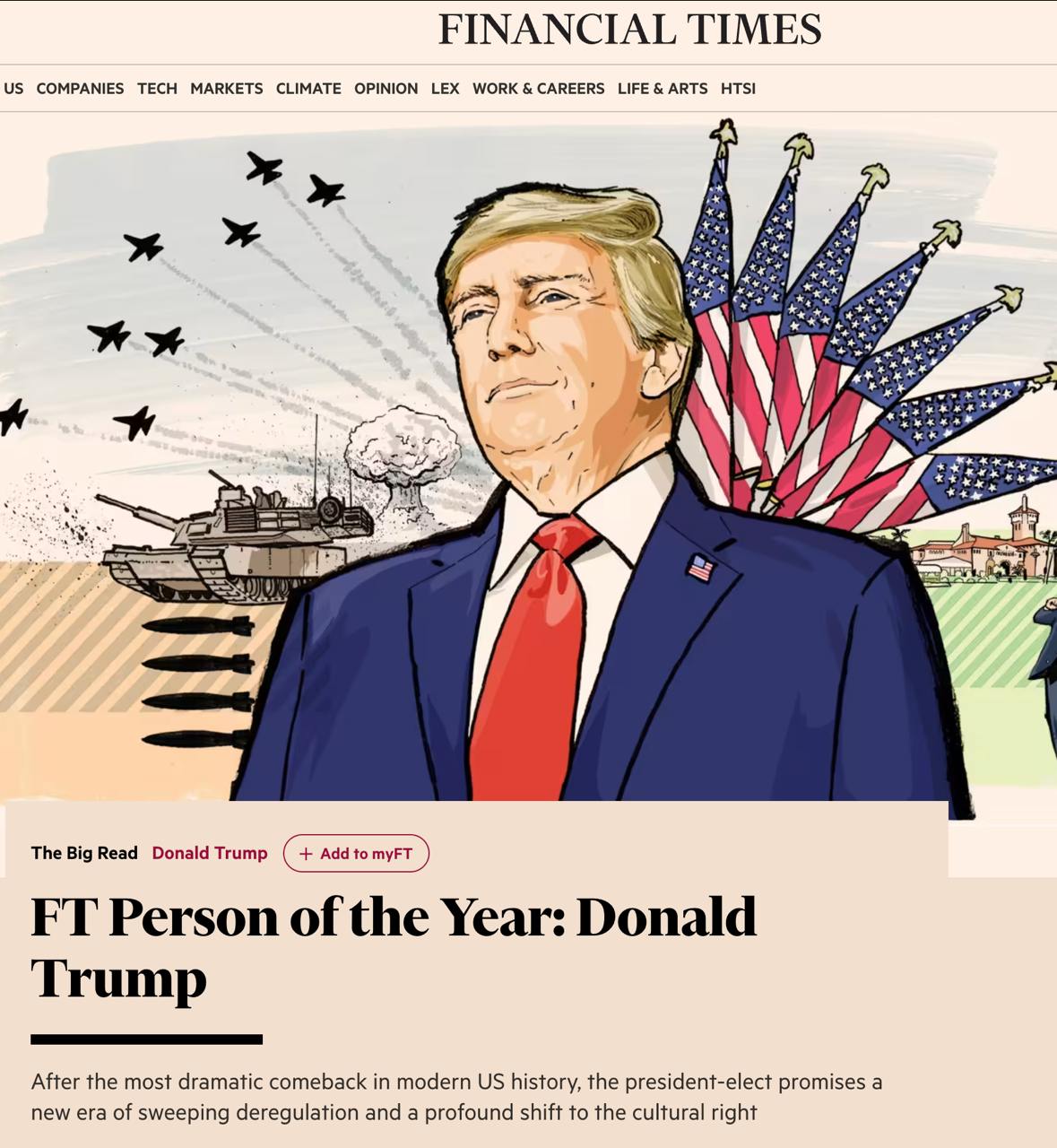 Financial Times назвала Дональда Трампа людиною року