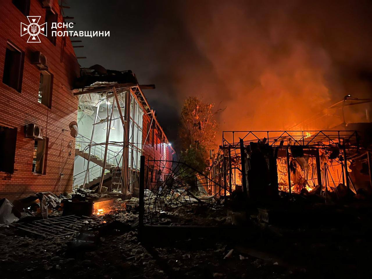 На Полтавщині внаслідок обстрілок пошкоджені підприємства, троє поранених 