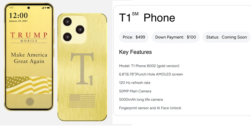 Трамп запускає китайський смартфон T1 за $499 - WSJ