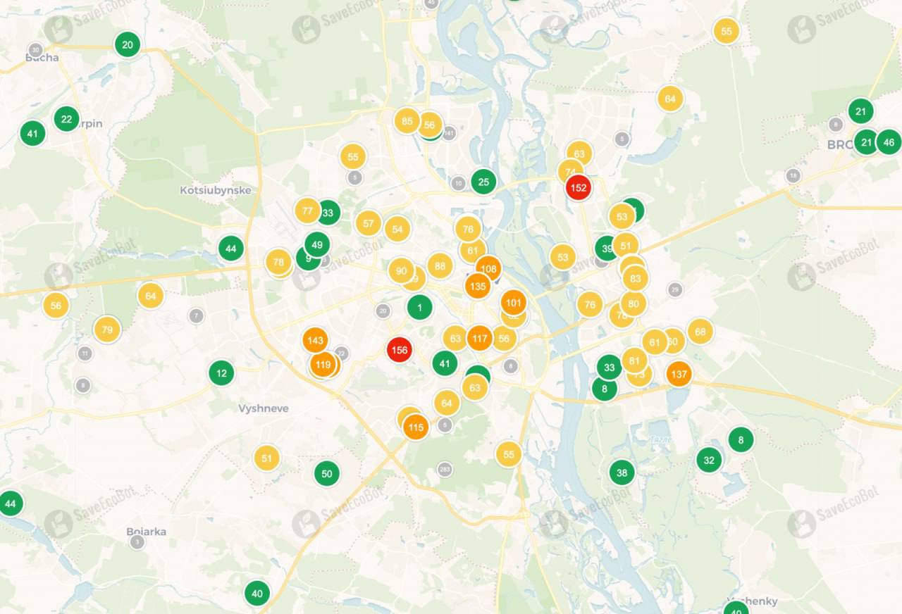 У Києві після нічного обстрілу - сильне забруднення повітря
