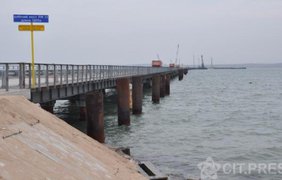 Временный мост через керченский пролив. Фото СИТ.Новости