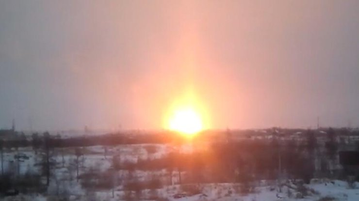 Пожар на газопроводе. Кадр из видео