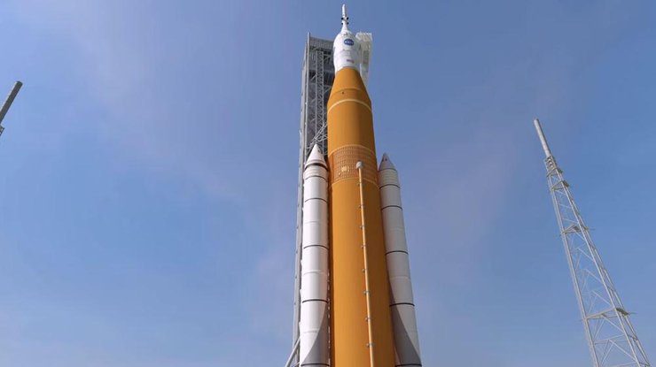 Космолет Space Launch System. Кадр из видео