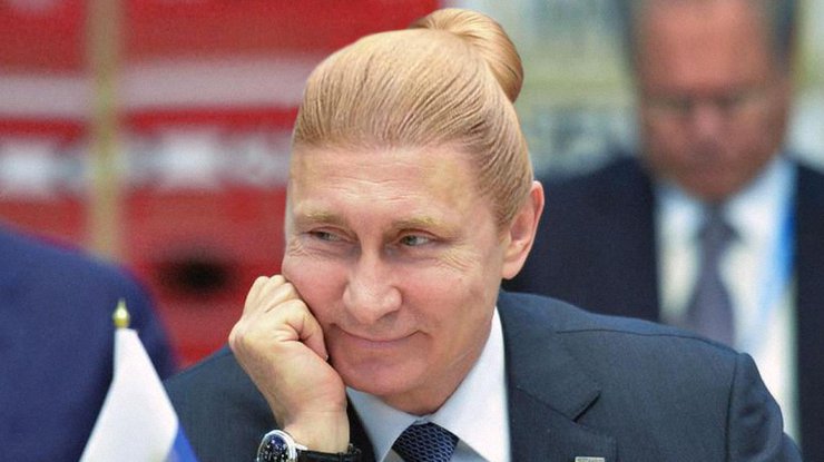 Владимиру Путину предложили носить модный пучок. Фото designcrowd.com