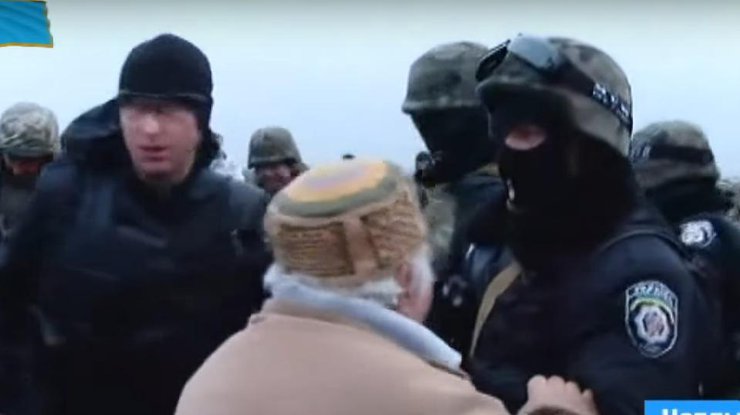 Конфликт на блокаде Крыма. Кадр из видео