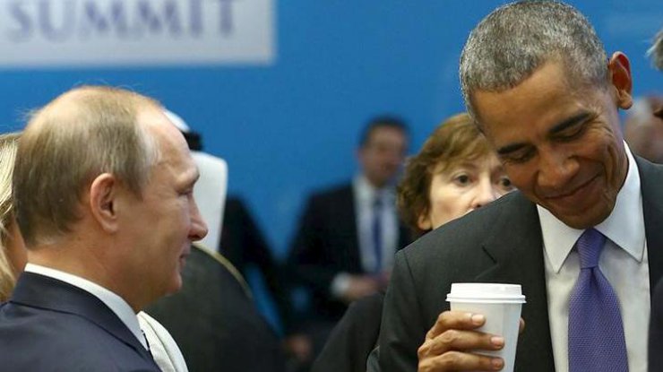 Путин и Обама переговорили на полях конференции в Париже. Фото Твиттер/‏@GazetaRu