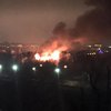 В Киеве горит ресторанный комплекс "Млын" (Видео)