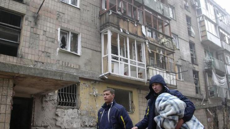 Разрушенные дома Донбасса