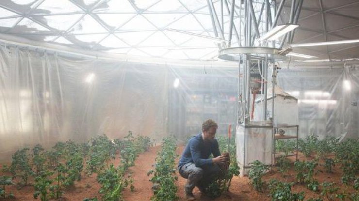 Ученые попытаются вырастить картофель в марсианских условиях. Кадр из фильма "Марсианин"