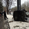 В Донецке иномарку согнуло пополам от удара о столб (фото)