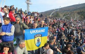 Грузинские фаны поддержали Украину