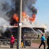В Киеве на Троещине сгорело деревянное кафе (фото, видео)
