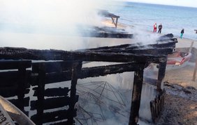 Пожар на пляже Одессы